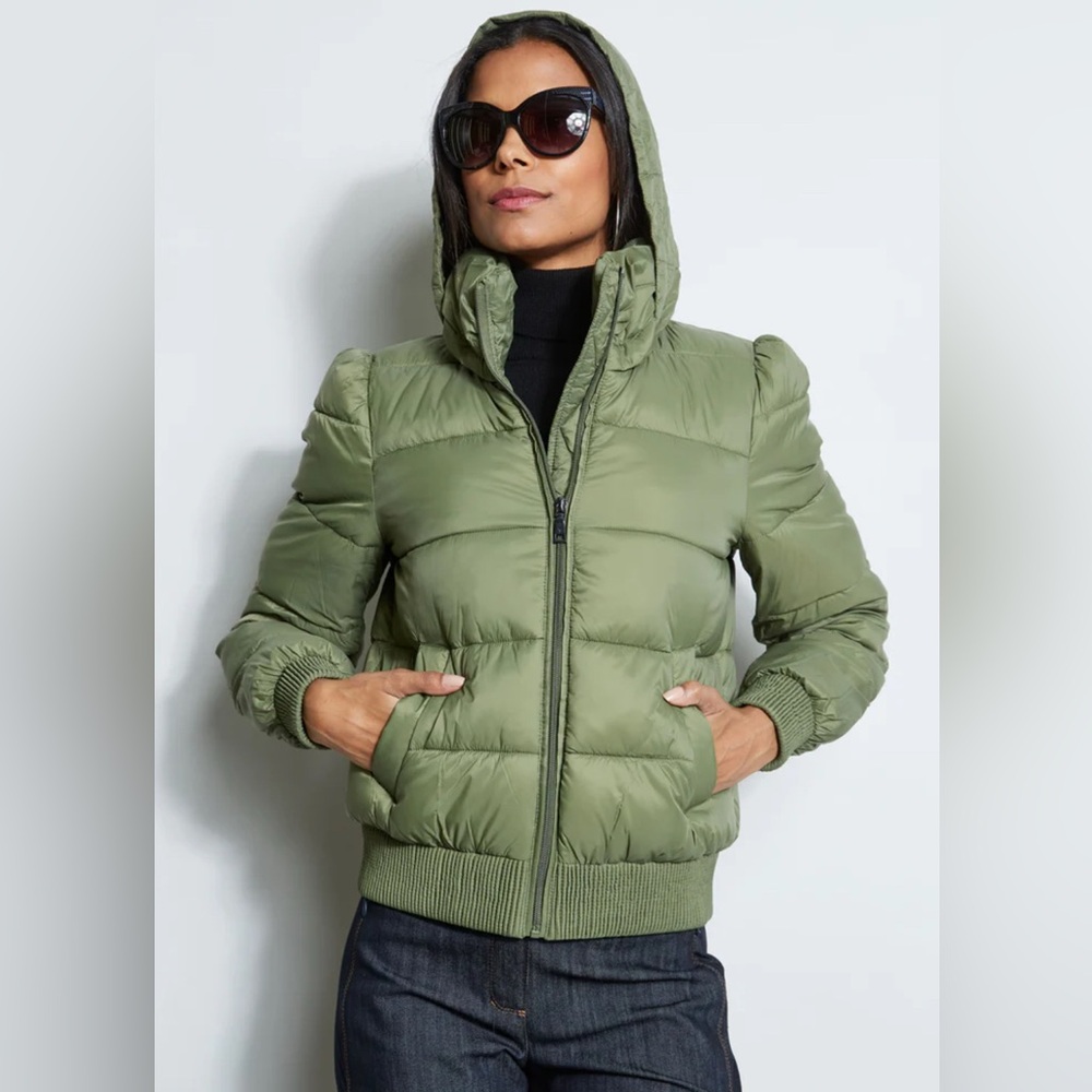Tahari Sage Puff Sleeve Puffer Jacket-RUNS BIG